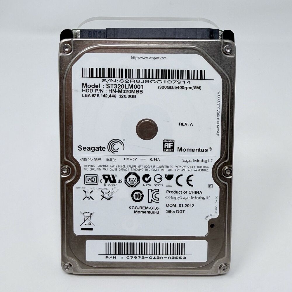 Seagate Momentus ST320LM001 320GB 2.5 SATA Laptop Hard Drive HDD Tested